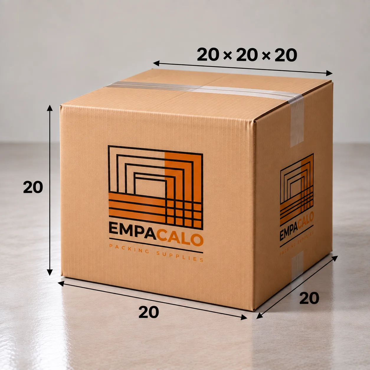 Caja pared sencilla 20×20×20"