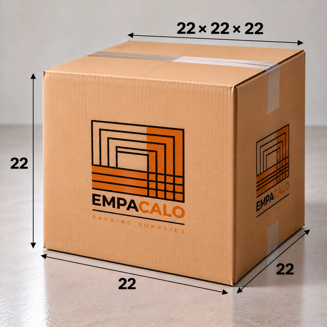 Caja pared sencilla 22×22×22"